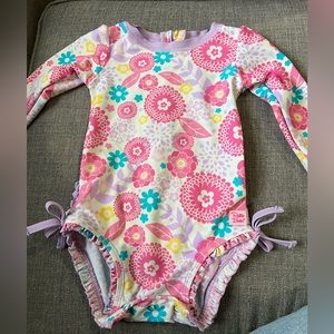 Ruffle Butts Swim floral one piece GUC